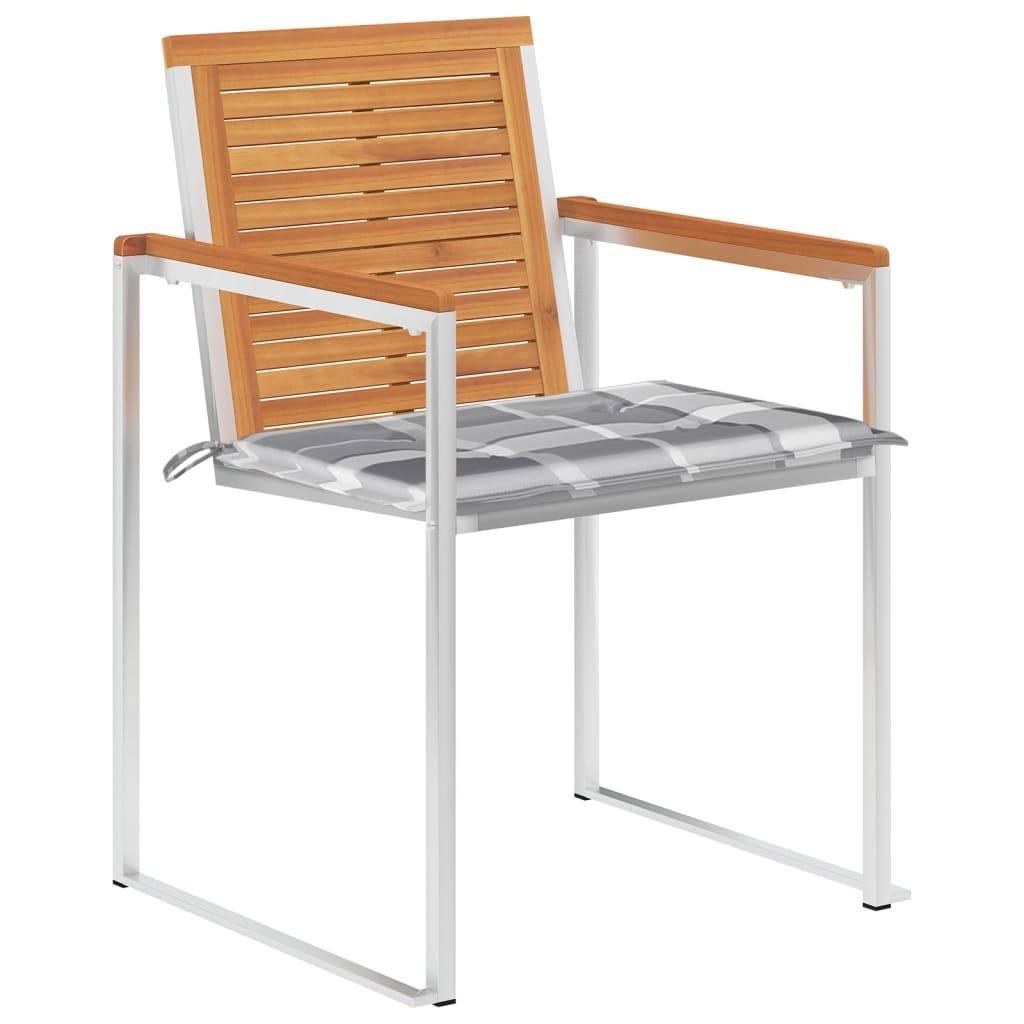 vidaXL Gartenstühle 6 Stk. mit Kissen Massivholz Akazie