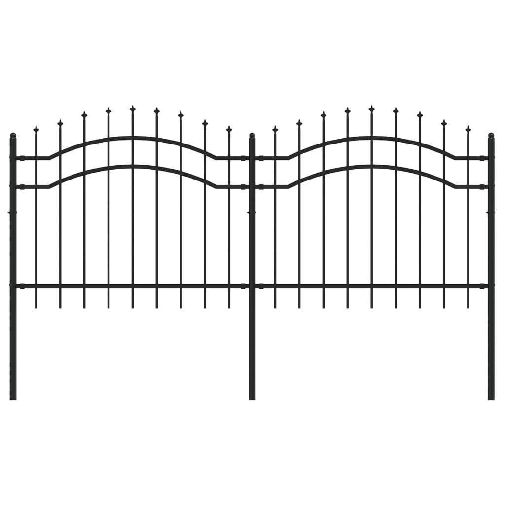 vidaXL Gartenzaun mit Speerspitzen Schwarz 140 cm Stahl