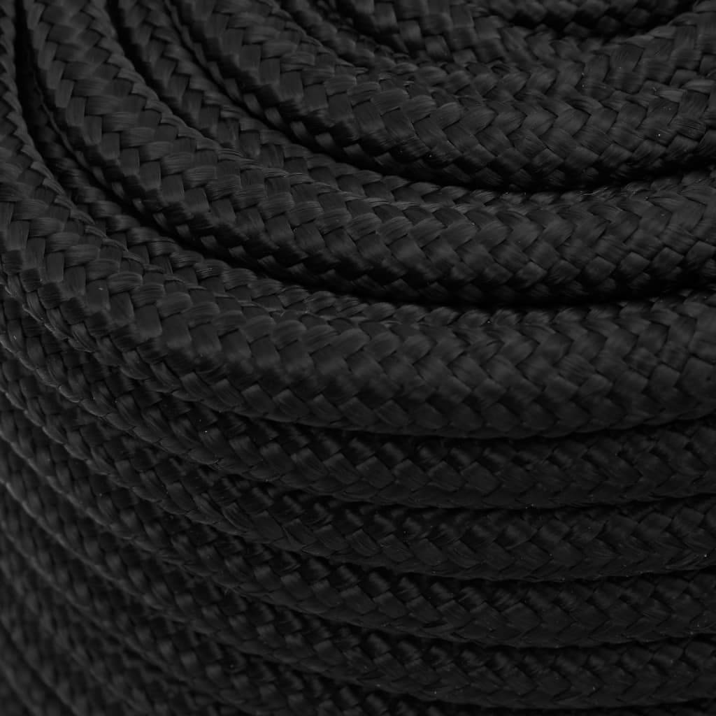 vidaXL Bootsseil Schwarz 18 mm 25 m Polypropylen