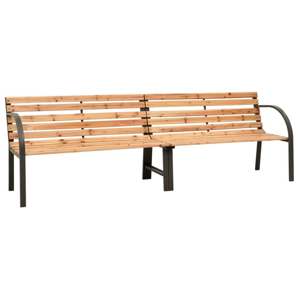 vidaXL Doppel-Gartenbank 225 cm Massivholz Tanne