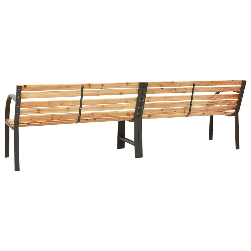 vidaXL Doppel-Gartenbank 225 cm Massivholz Tanne