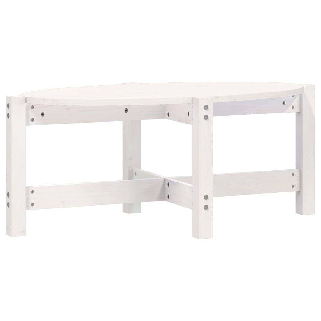 vidaXL Couchtisch Weiß 87x48x35 cm Massivholz Kiefer