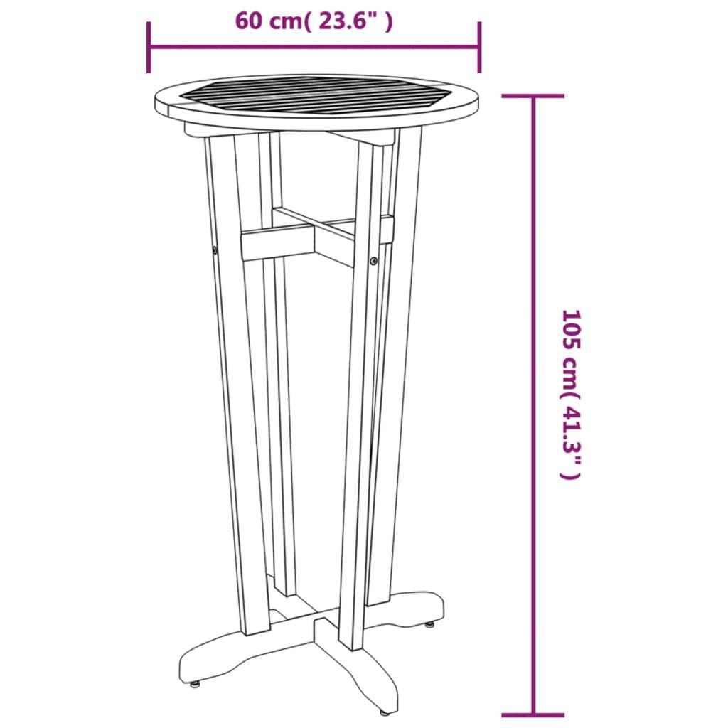 vidaXL 3-tlg. Bar-Set Massivholz Akazie