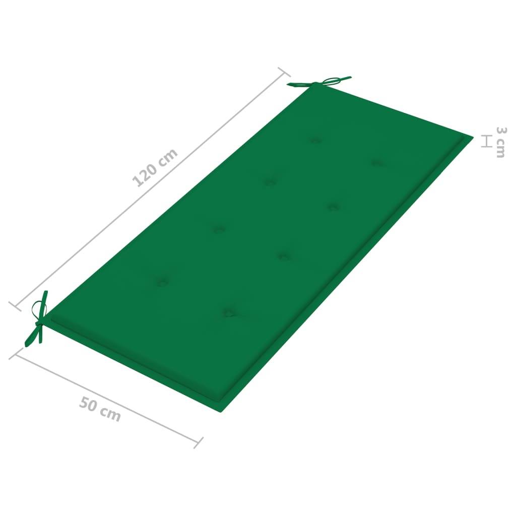 vidaXL 2-Sitzer-Gartenbank mit Auflage 120 cm Grau Eukalyptusholz