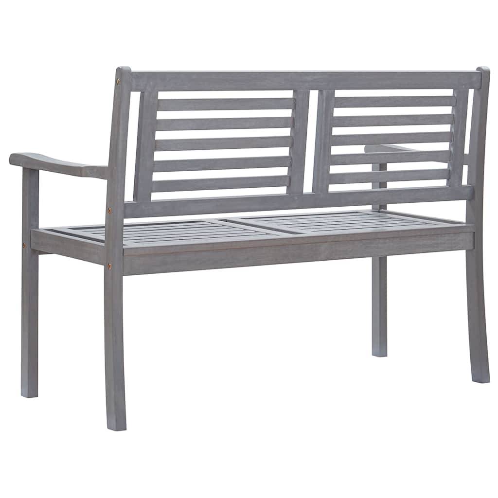 vidaXL 2-Sitzer-Gartenbank mit Auflage 120 cm Grau Eukalyptusholz