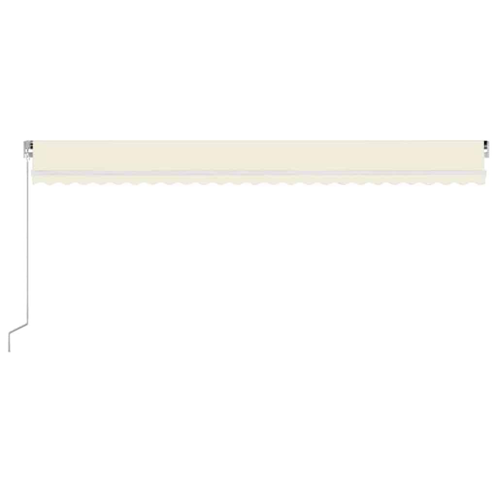 vidaXL Markise Manuell Einziehbar mit LED 600x300 cm Creme