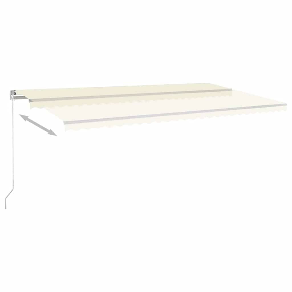 vidaXL Markise Manuell Einziehbar mit LED 600x300 cm Creme