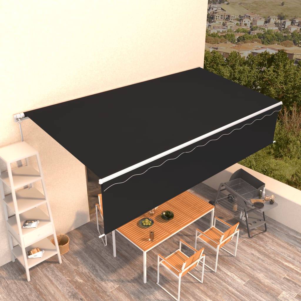 vidaXL Markise Manuell Einziehbar mit Rollo 6x3 m Anthrazit