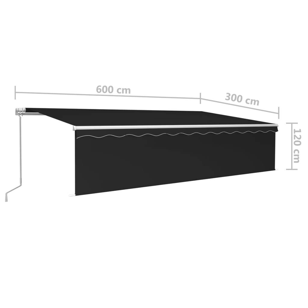 vidaXL Markise Manuell Einziehbar mit Rollo 6x3 m Anthrazit