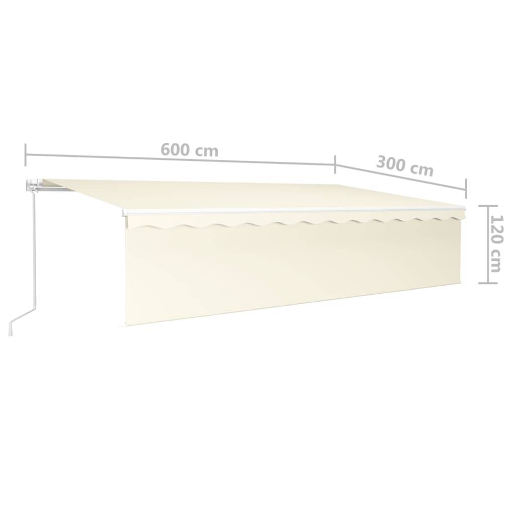 vidaXL Markise Manuell Einziehbar mit Rollo 6x3 m Creme