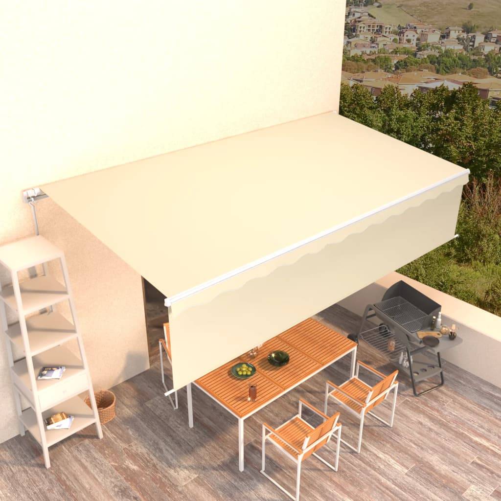vidaXL Markise Manuell Einziehbar mit Rollo 6x3 m Creme