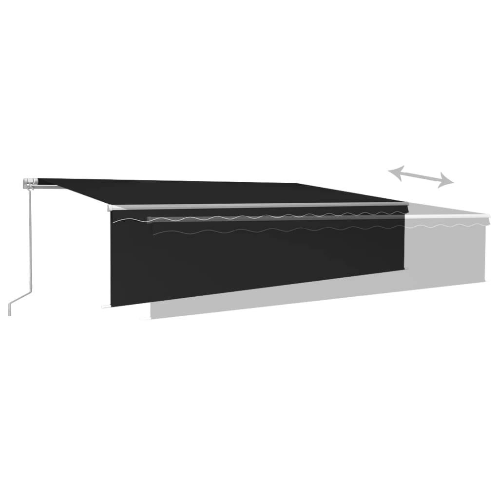 vidaXL Markise Manuell Einziehbar mit Rollo & LED 6x3 m Anthrazit