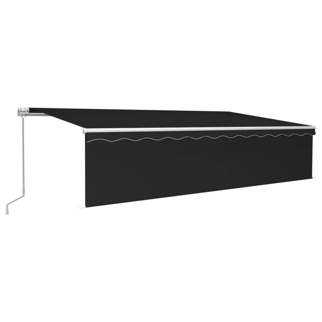 vidaXL Markise Manuell Einziehbar mit Rollo & LED 6x3 m Anthrazit
