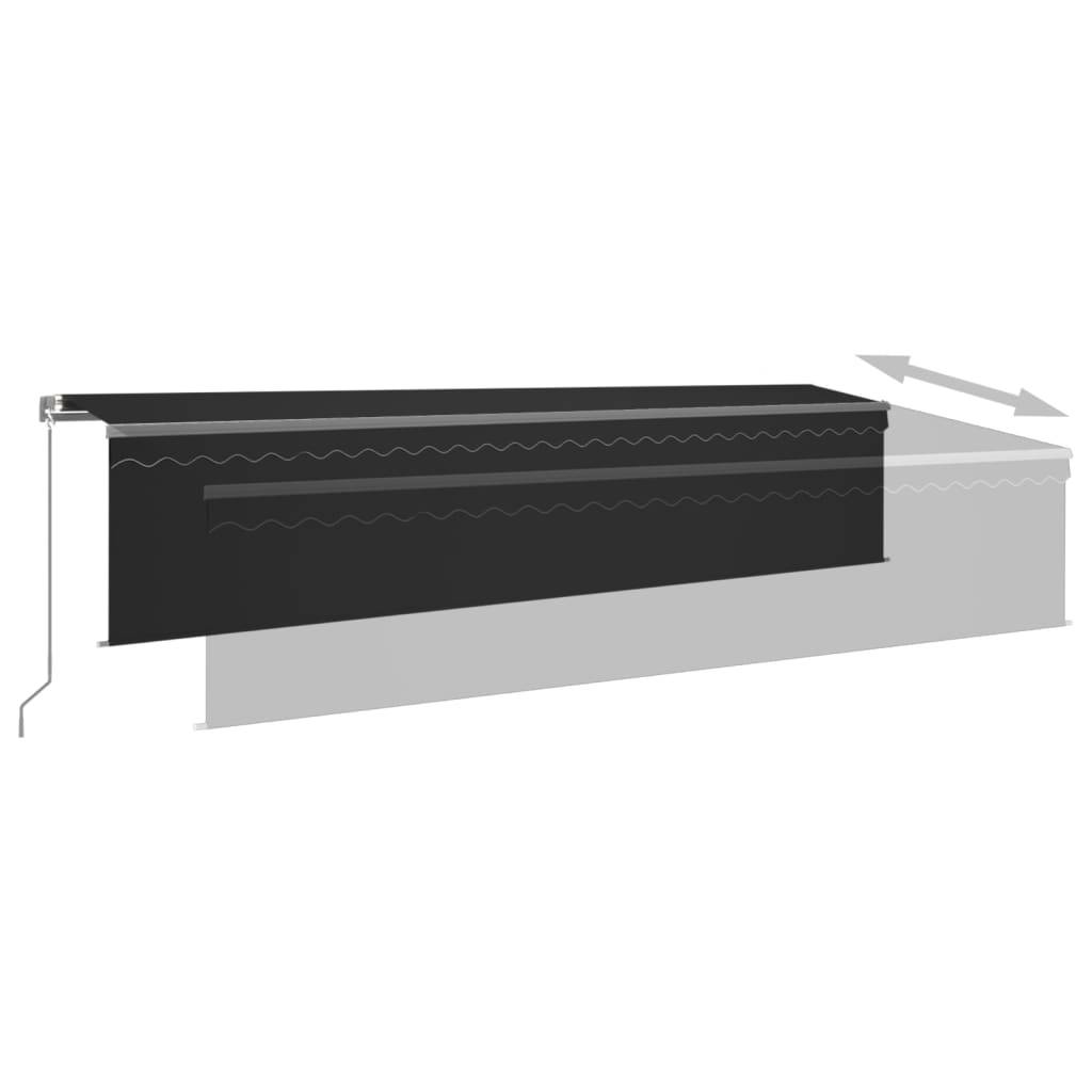 vidaXL Markise Manuell Einziehbar mit Rollo & LED 6x3 m Anthrazit