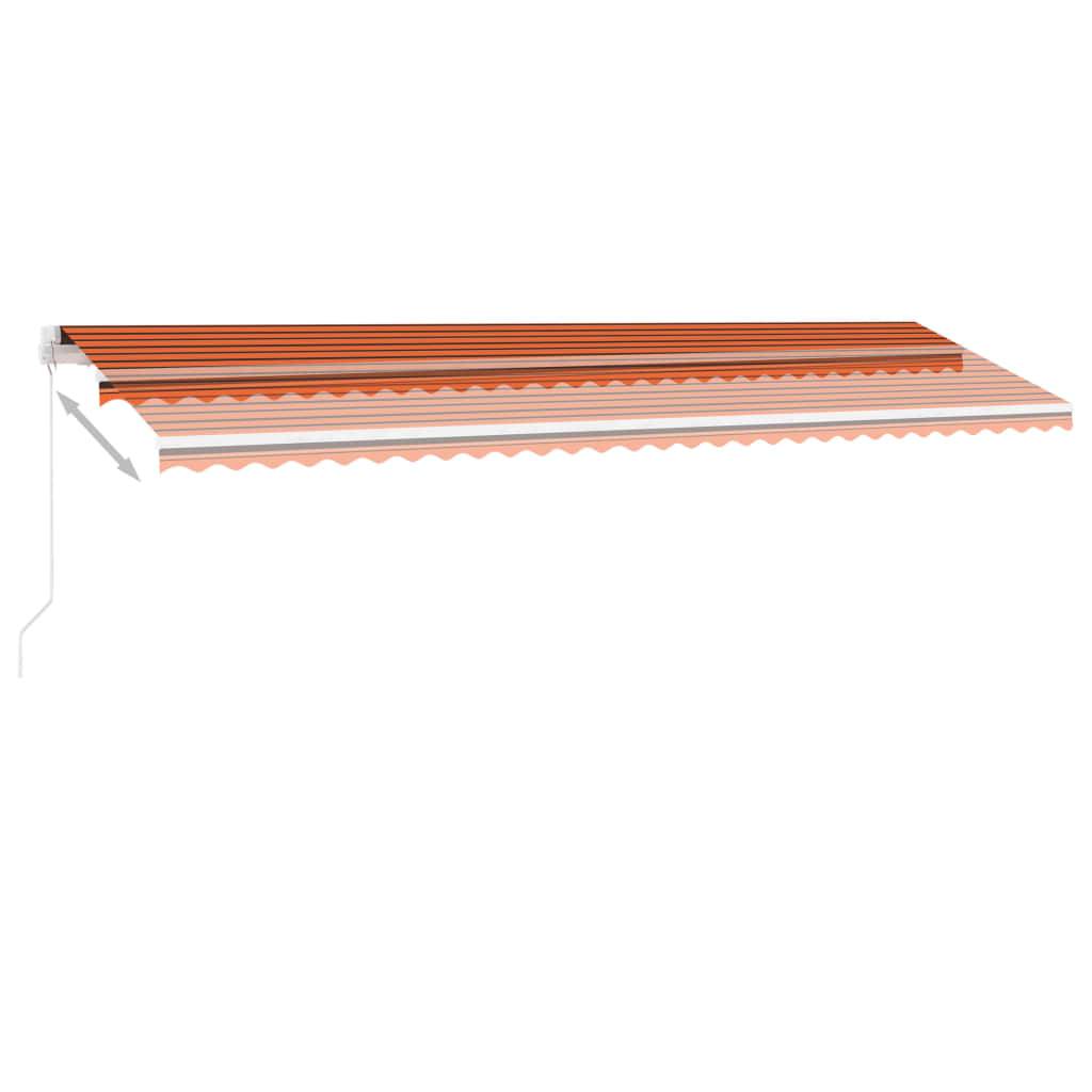 vidaXL Markise Manuell Einziehbar mit LED 600x300 cm Orange Braun
