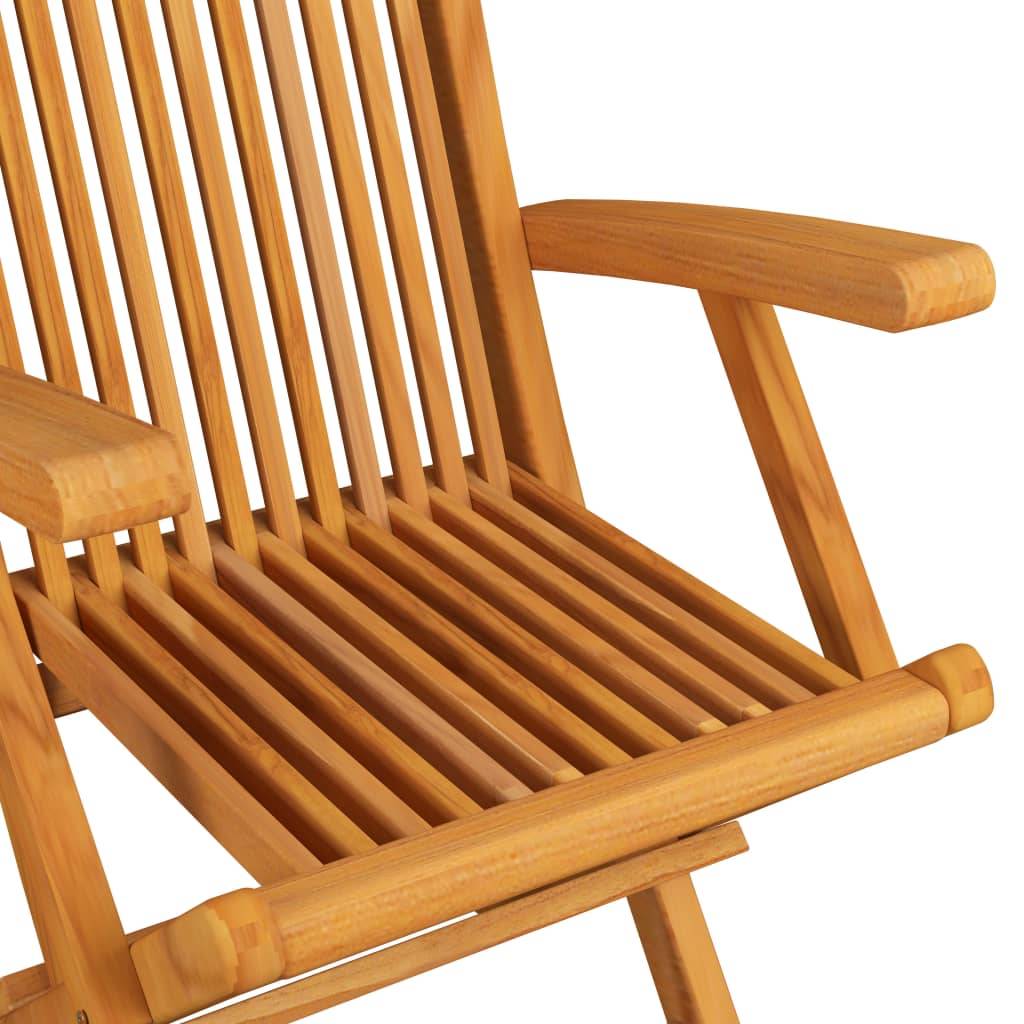 vidaXL Klappbare Gartenstühle 4 Stk. Massivholz Teak