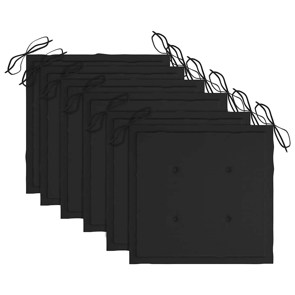 vidaXL Klappbare Gartenstühle 6 Stk. mit Sitzkissen Massivholz Akazie