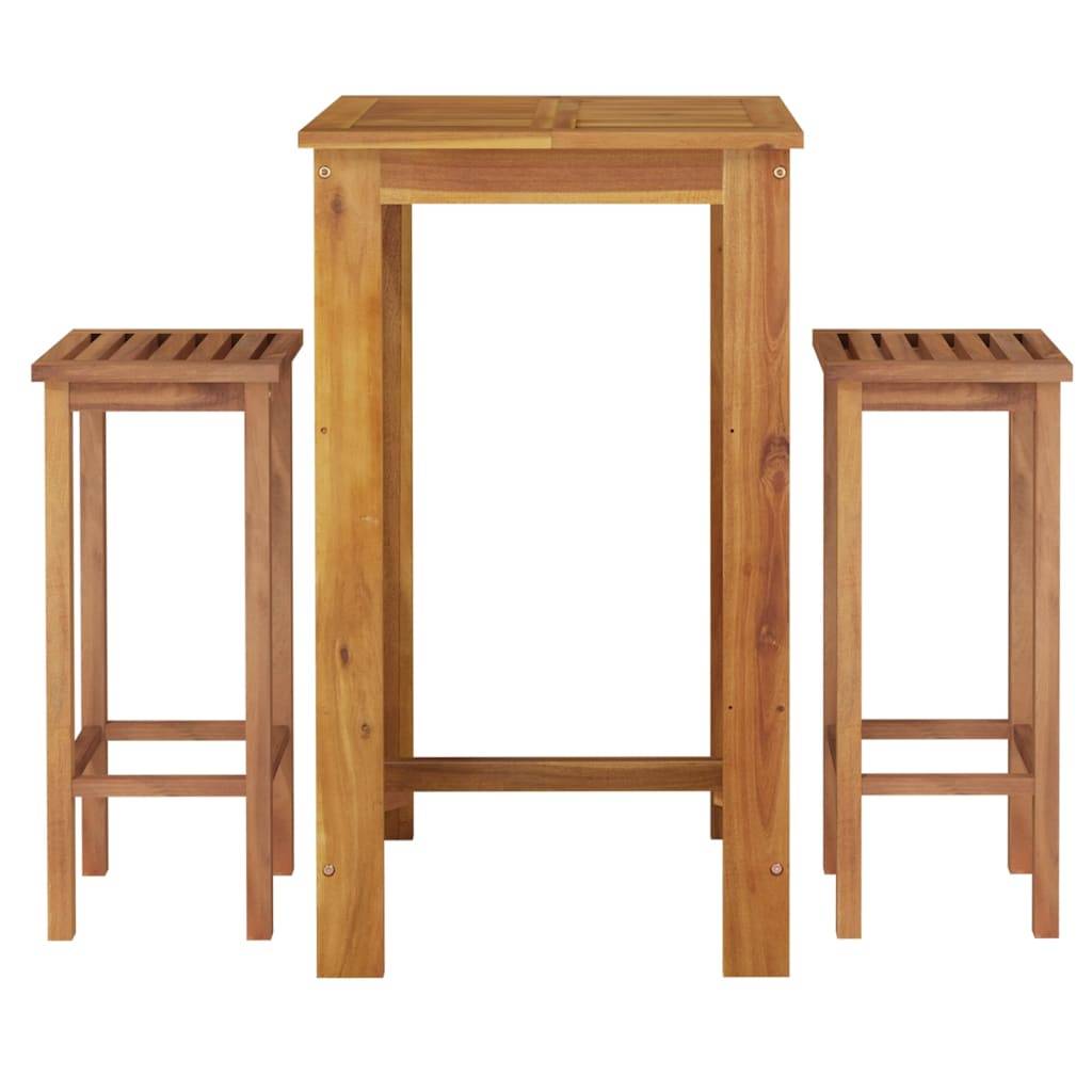 vidaXL 3-tlg. Gartenbar-Set Massivholz Akazie