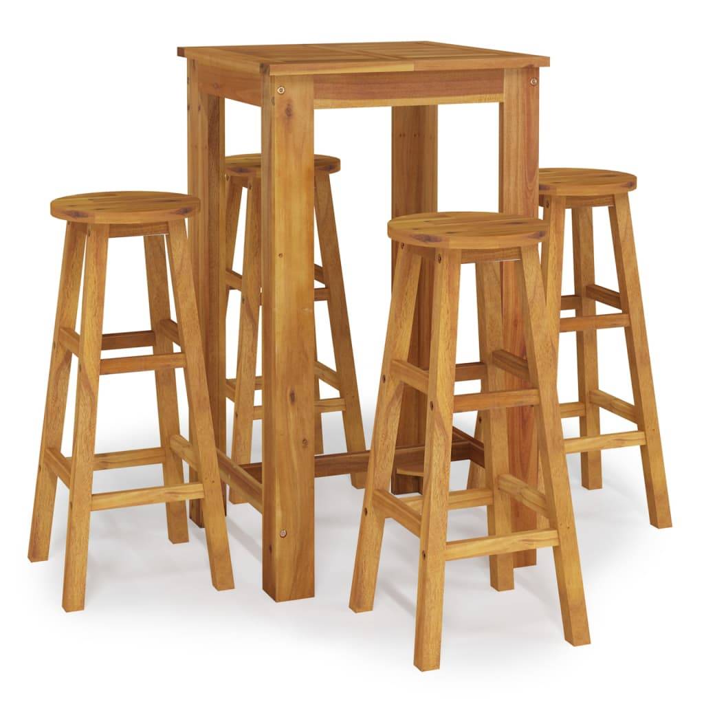 vidaXL 5-tlg. Gartenbar-Set Massivholz Akazie