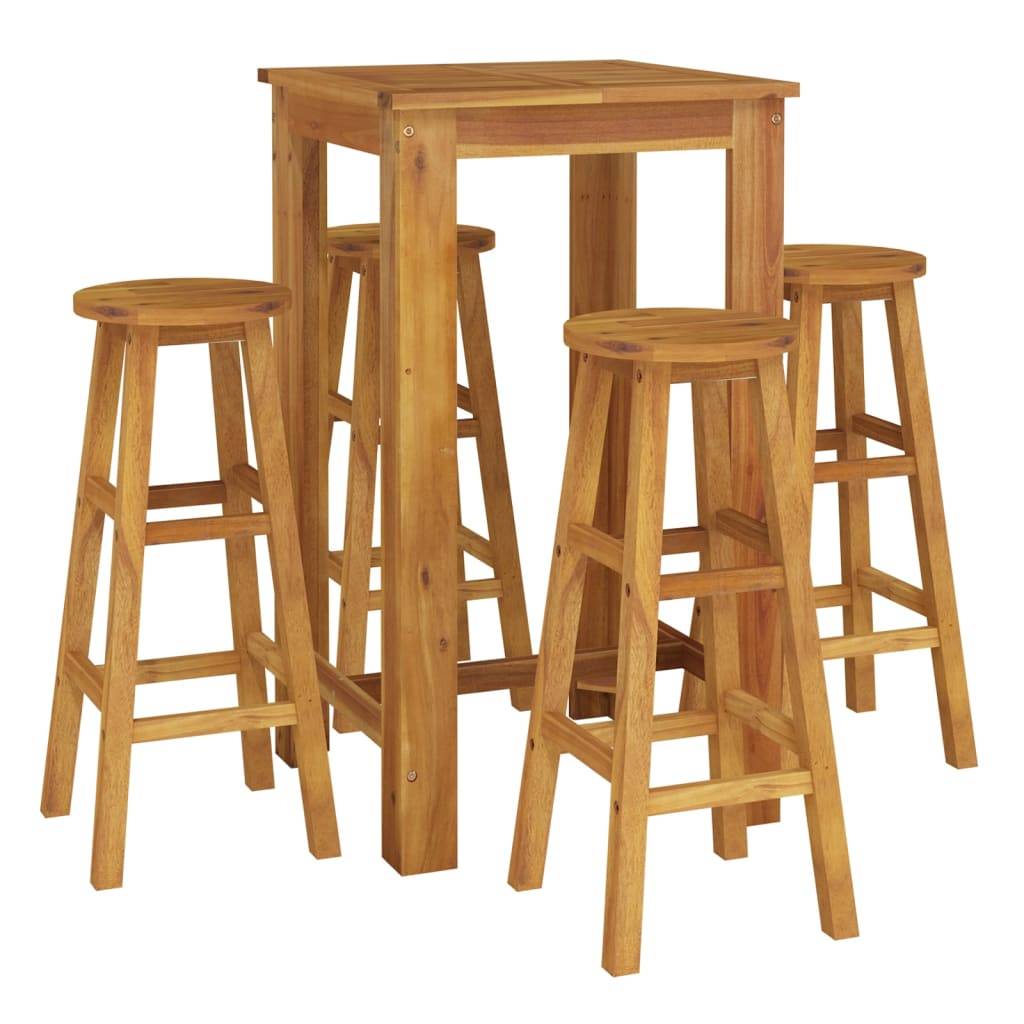 vidaXL 5-tlg. Gartenbar-Set Massivholz Akazie