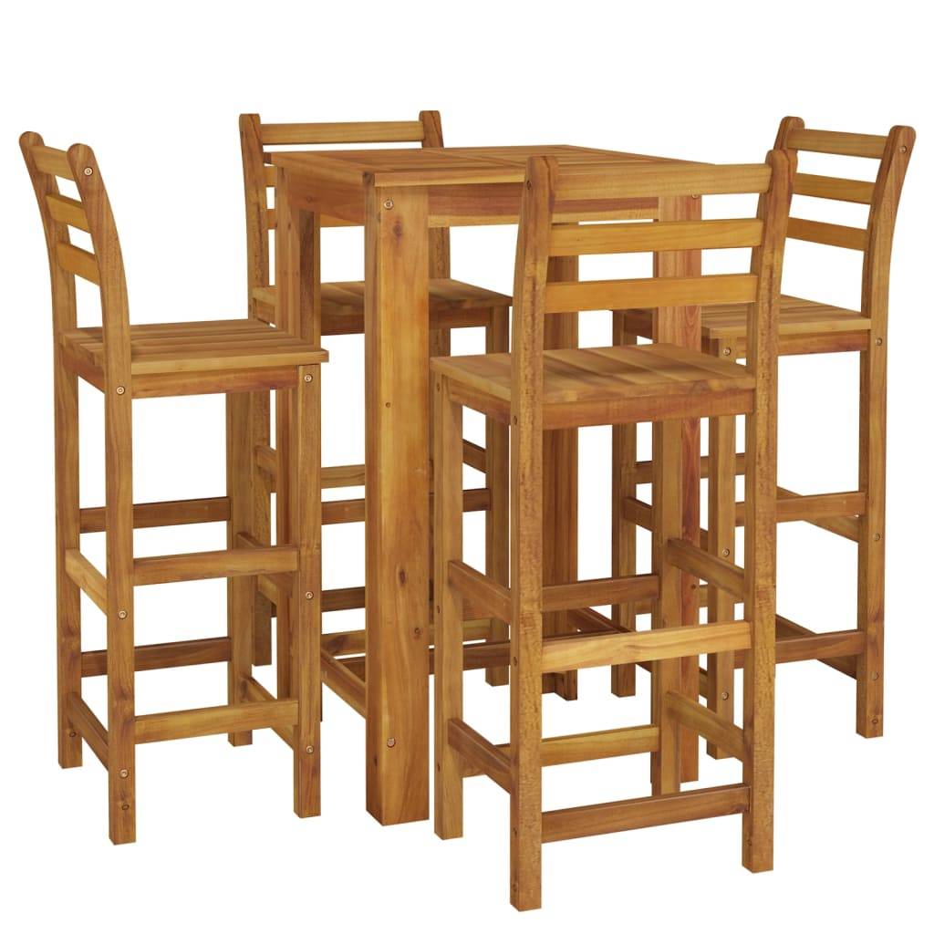vidaXL 5-tlg. Gartenbar-Set Massivholz Akazie