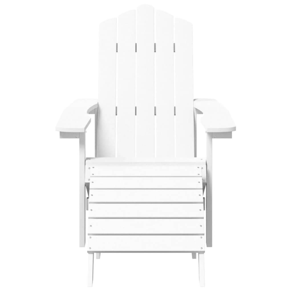 vidaXL Adirondack-Gartenstuhl mit Hocker & Tisch HDPE Weiß