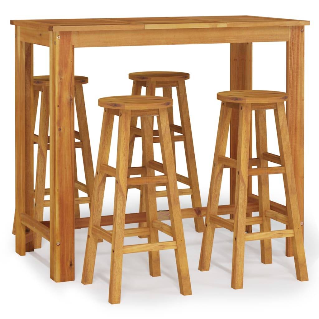 vidaXL 5-tlg. Gartenbar-Set Massivholz Akazie