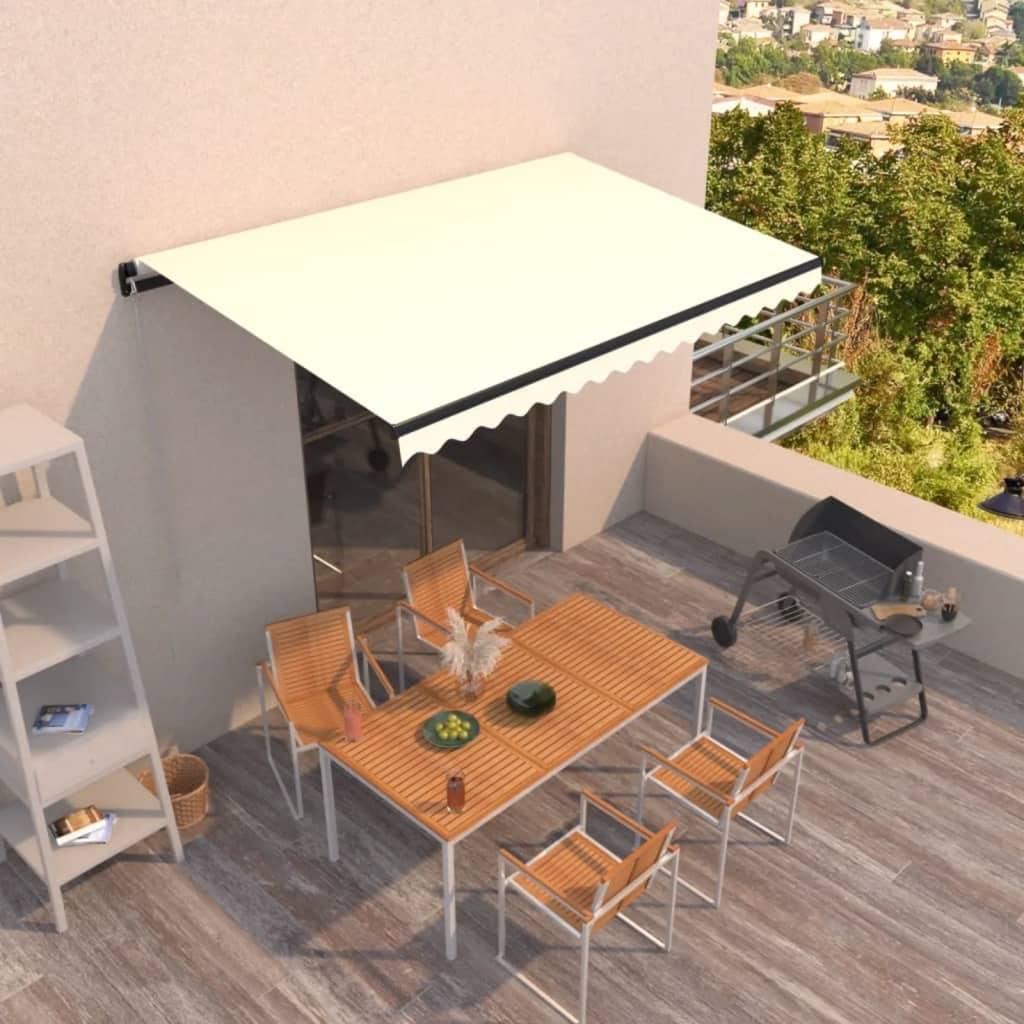 vidaXL Markise Manuell Einziehbar 400x350 cm Creme