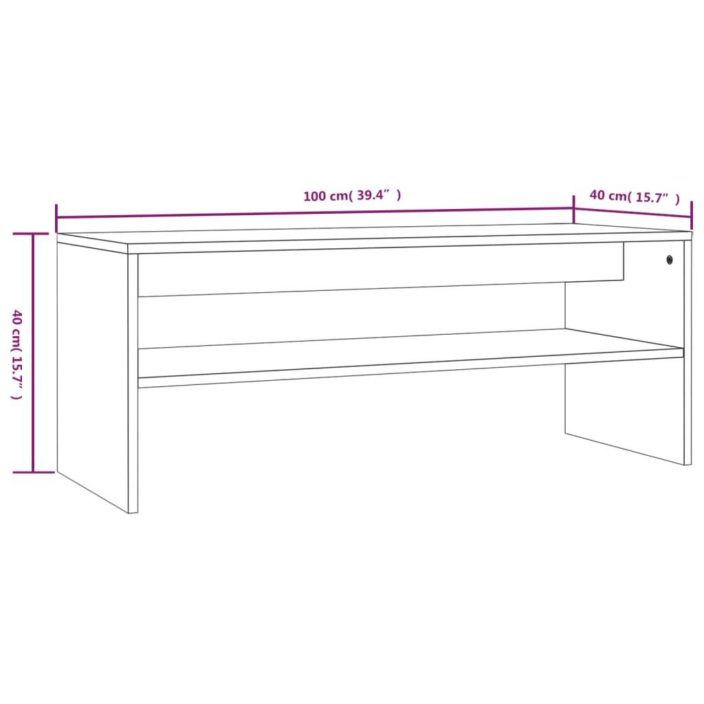 vidaXL Couchtisch Räuchereiche 100x40x40 cm Holzwerkstoff