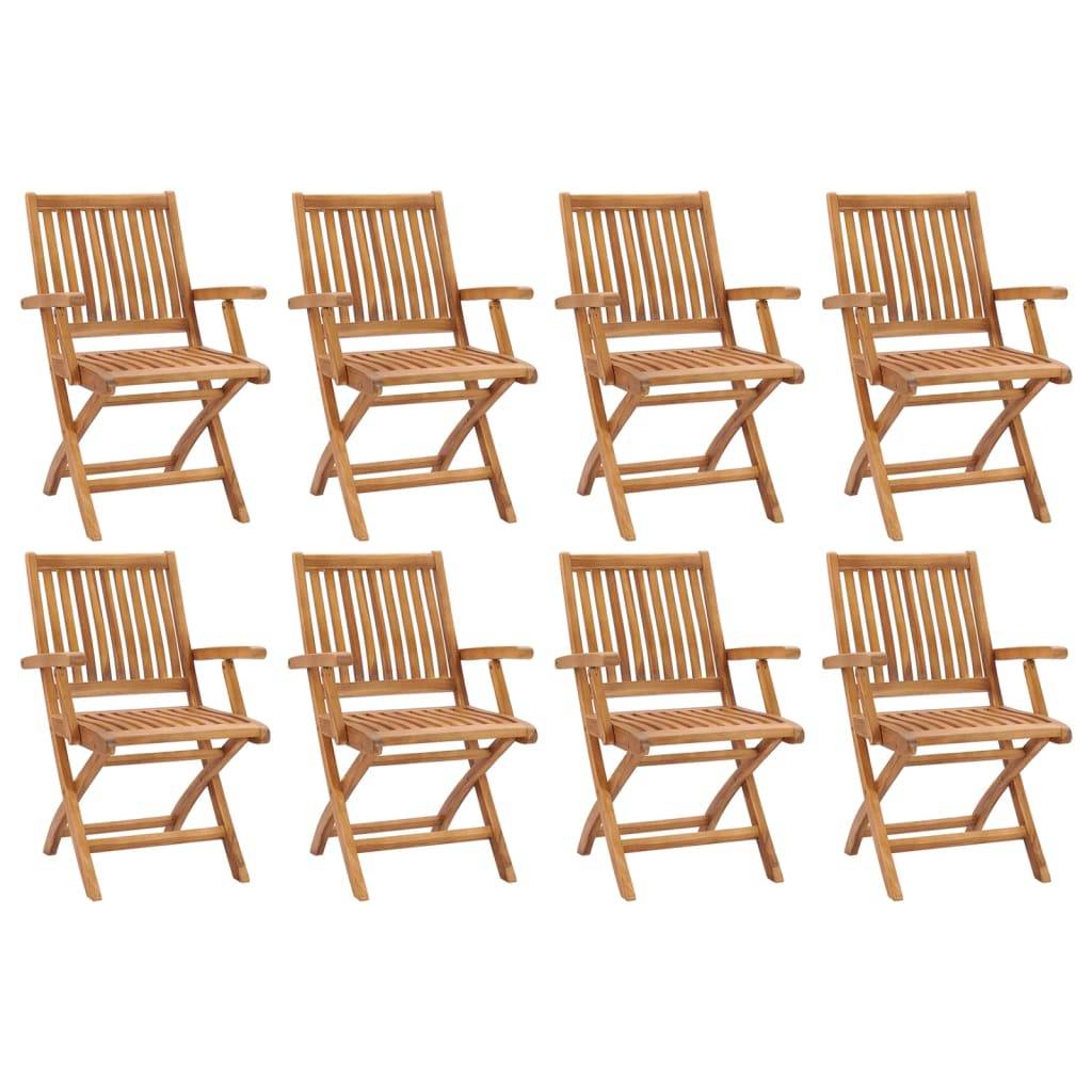 vidaXL Klappbare Gartenstühle 8 Stk. Massivholz Teak
