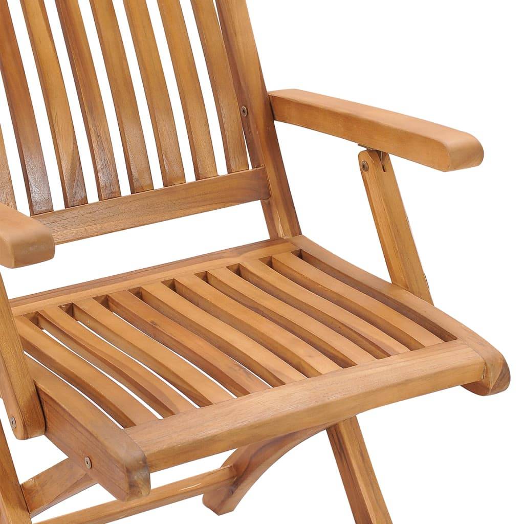 vidaXL Klappbare Gartenstühle mit Kissen 6 Stk. Massivholz Teak