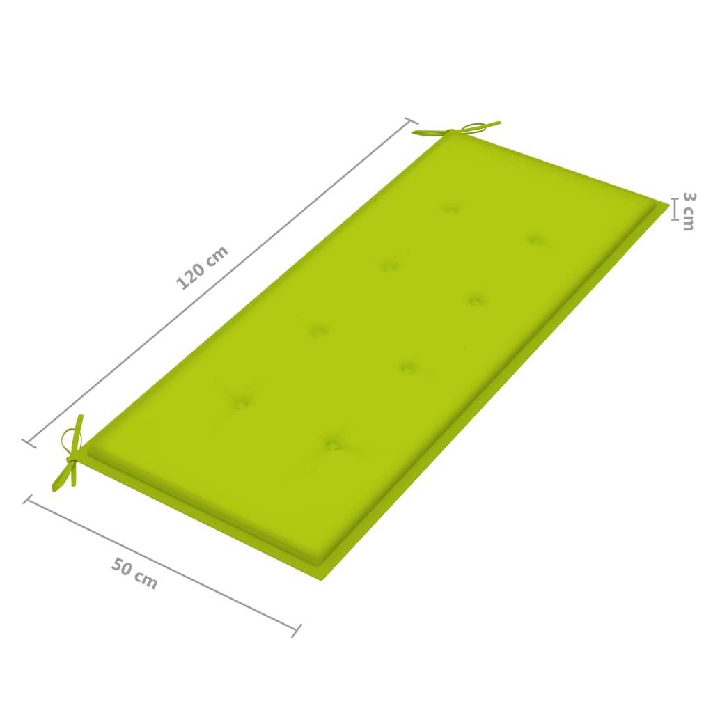 vidaXL 2-Sitzer-Gartenbank mit Auflage 120 cm Massivholz Eukalyptus