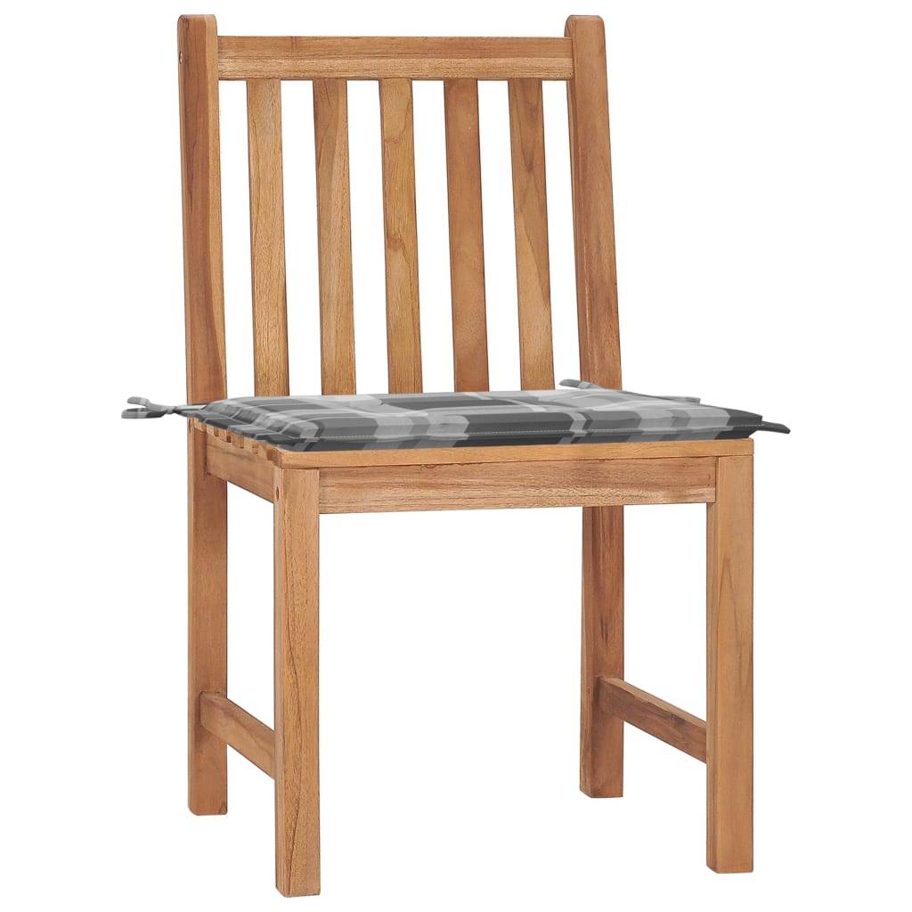 vidaXL Gartenstühle 2 Stk. mit Kissen Massivholz Teak
