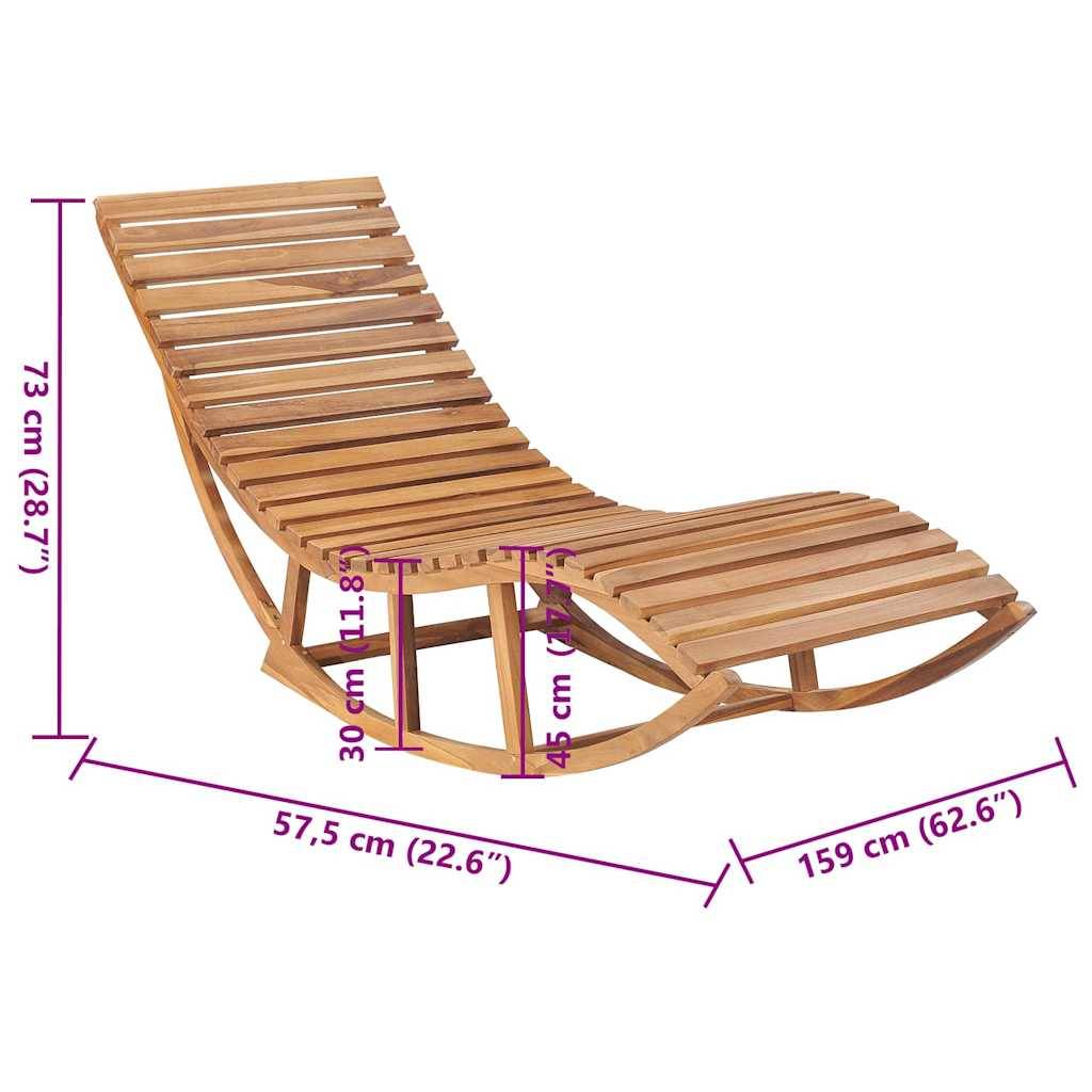 vidaXL Schaukelliege mit Auflage Massivholz Teak
