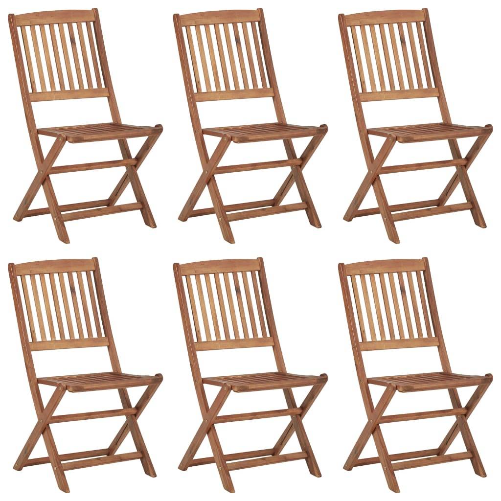 vidaXL Klappbare Gartenstühle 6 Stk. Massivholz Akazie