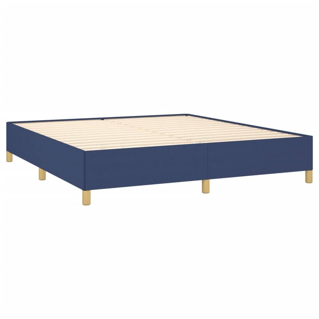vidaXL Boxspringbett mit Matratze Blau 180x200 cm Stoff