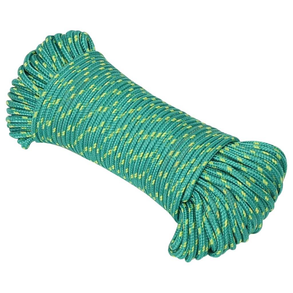 vidaXL Bootsseil Grün 3 mm 100 m Polypropylen