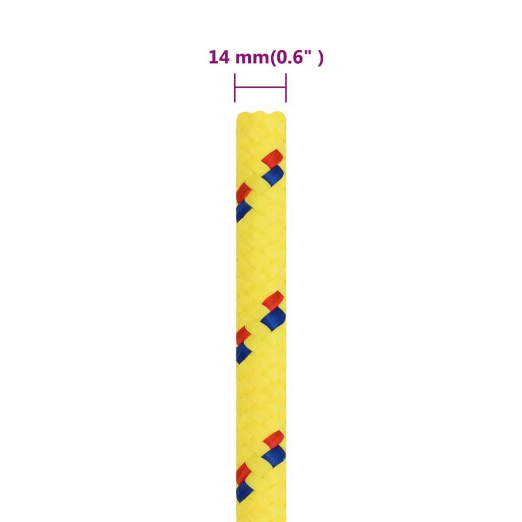 vidaXL Bootsseil Gelb 14 mm 25 m Polypropylen