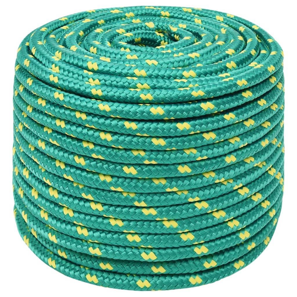 vidaXL Bootsseil Grün 14 mm 25 m Polypropylen