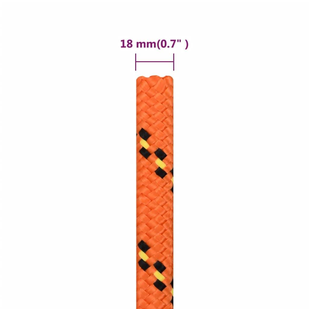 vidaXL Bootsseil Orange 18 mm 100 m Polypropylen