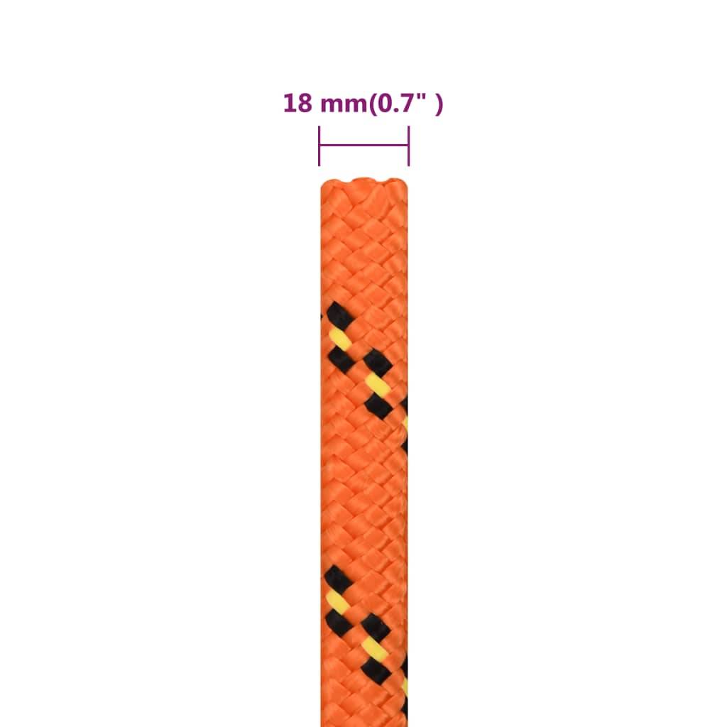 vidaXL Bootsseil Orange 18 mm 50 m Polypropylen