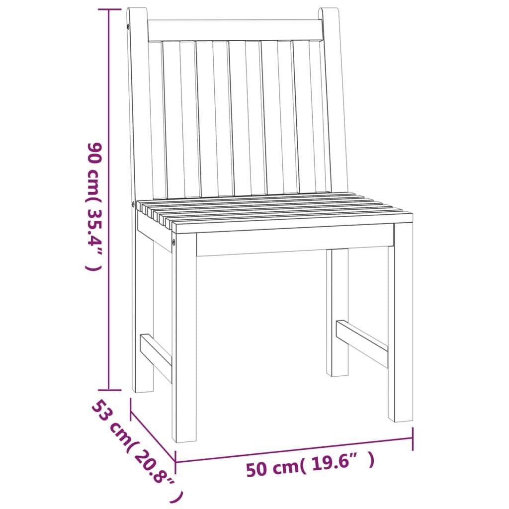 vidaXL 3-tlg. Garten-Essgruppe Massivholz Teak