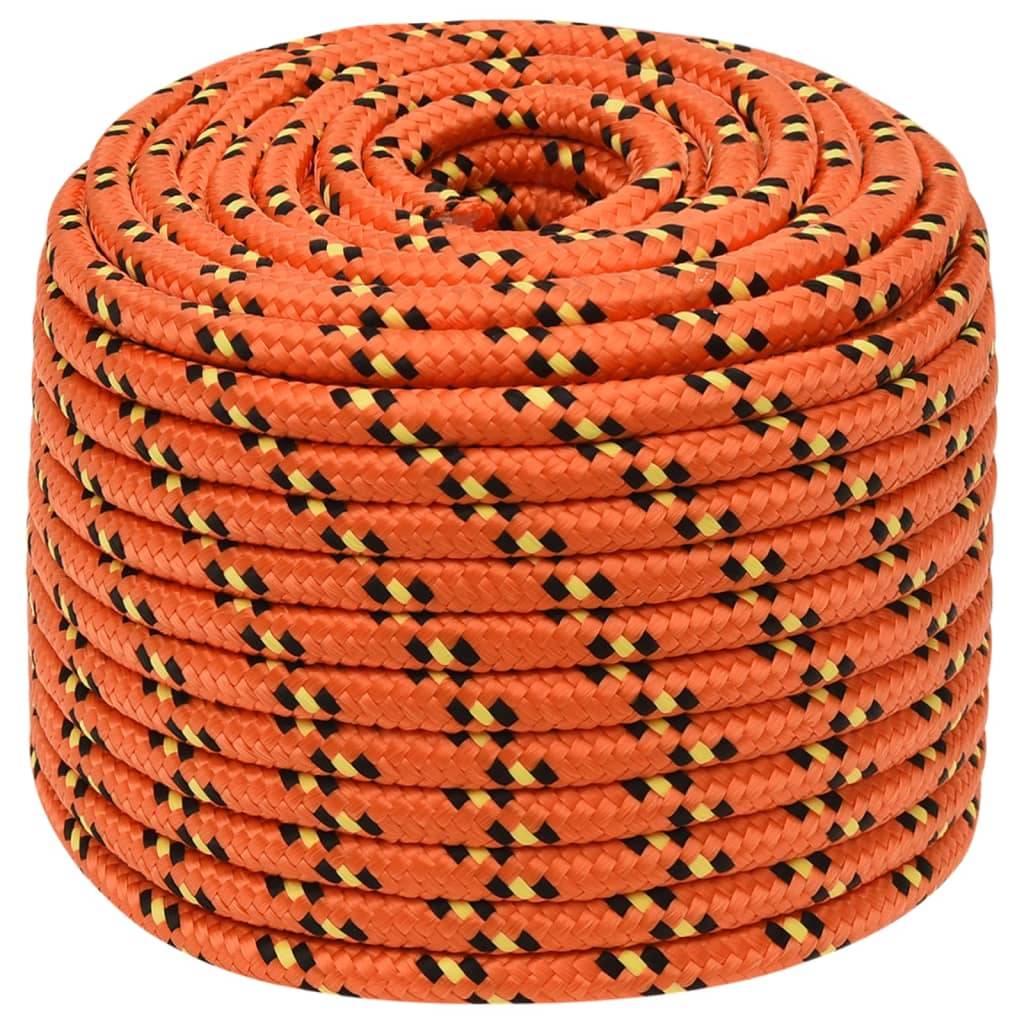vidaXL Bootsseil Orange 14 mm 50 m Polypropylen