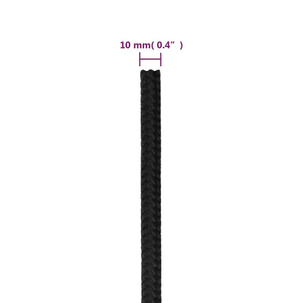 vidaXL Bootsseil Schwarz 10 mm 250 m Polypropylen