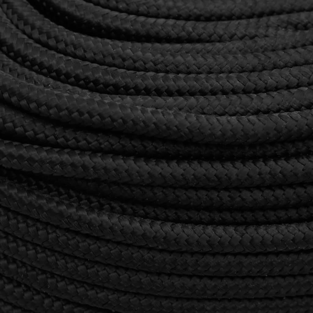 vidaXL Bootsseil Schwarz 8 mm 50 m Polypropylen