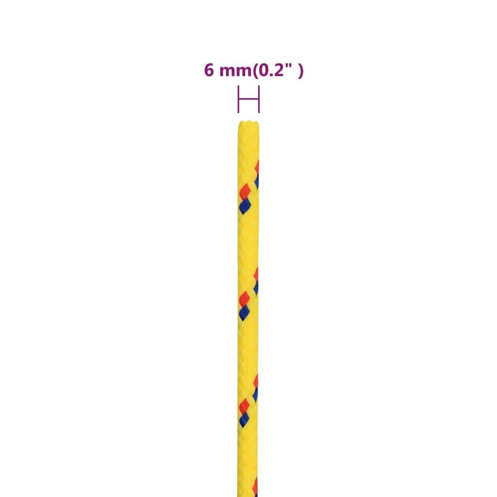 vidaXL Bootsseil Gelb 6 mm 250 m Polypropylen