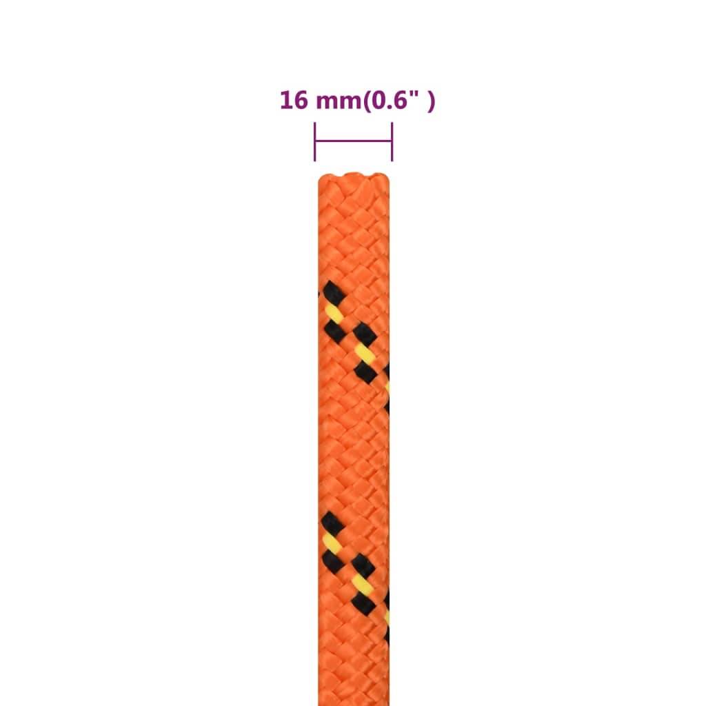 vidaXL Bootsseil Orange 16 mm 250 m Polypropylen