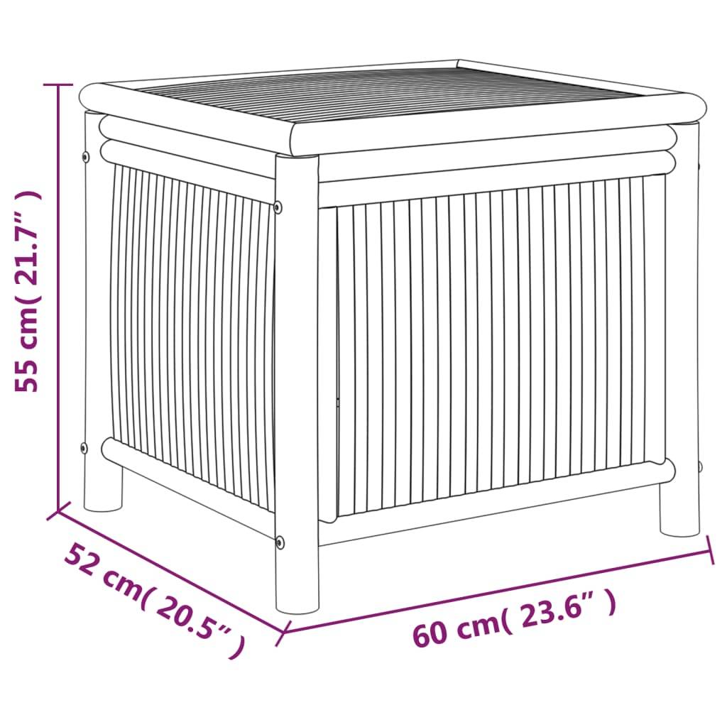 vidaXL Gartentruhe 60x52x55 cm Bambus