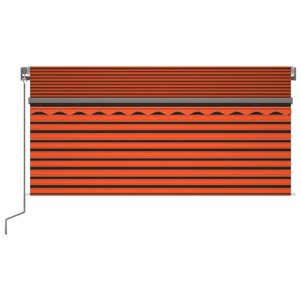 vidaXL Markise Manuell Einziehbar mit Rollo 3,5x2,5 m Orange & Braun
