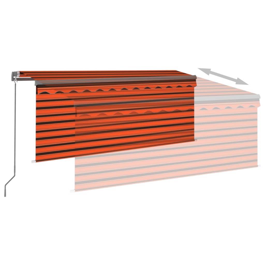 vidaXL Markise Manuell Einziehbar mit Rollo 3,5x2,5 m Orange & Braun